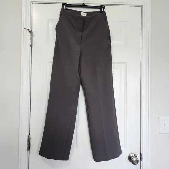 Aritzia Sonata  Wilfred Pants Size 4 Pants Made from Creppette Material Grey - Picture 5 of 12